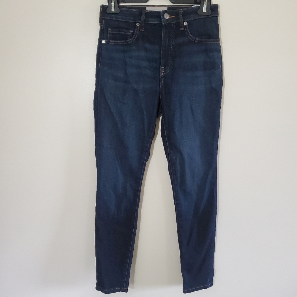 Everlane High Rise Skinny Crop Dark Wash Denim Jeans Size 26